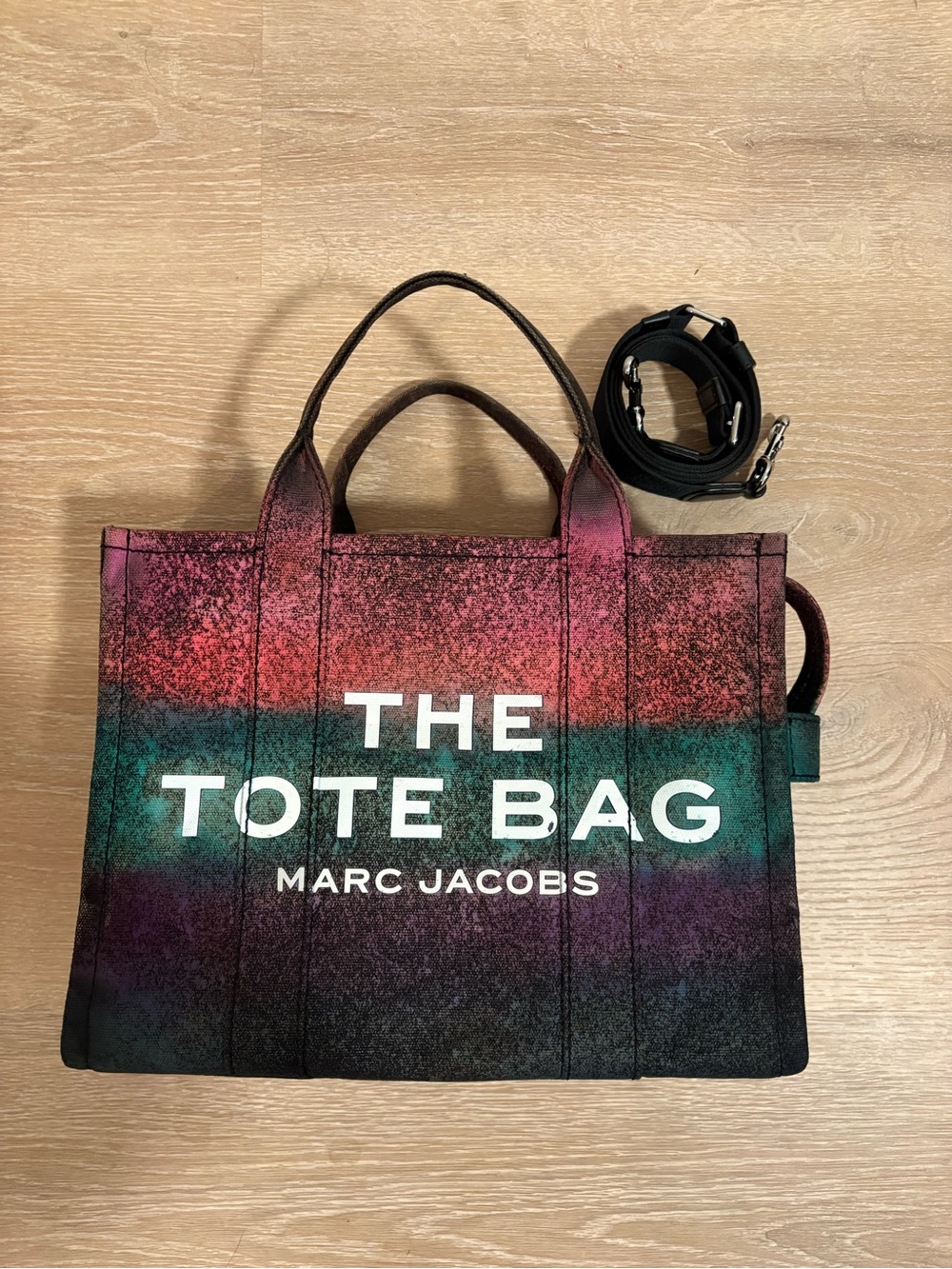 Marc Jacobs Multicolor Gradient Canvas Tote with White Logo